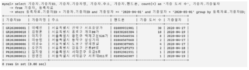 기증자 일자 검색