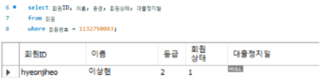 대출을 원하는 회원의 회원카드로 정보조회