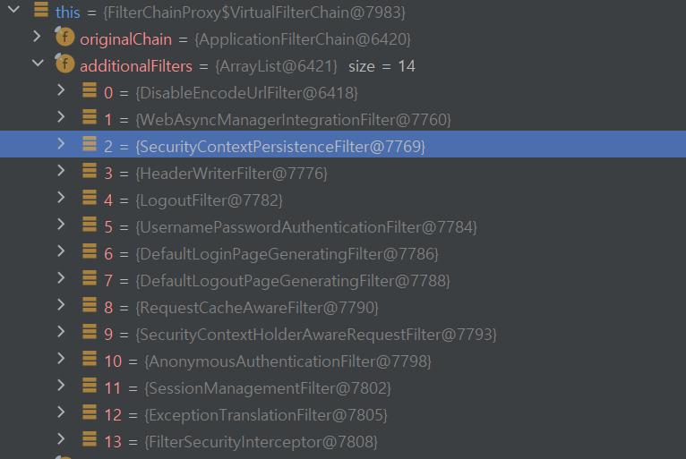 FilterChainProxy에 csrf 필터가 없음
