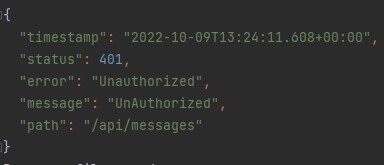 정상적으로 예외가 전달되 클라이언트에 출력됨