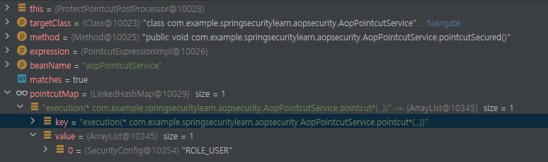 DB에서 pointcut 변수를 찾고, 맵 등록까지 정상적으로 마침