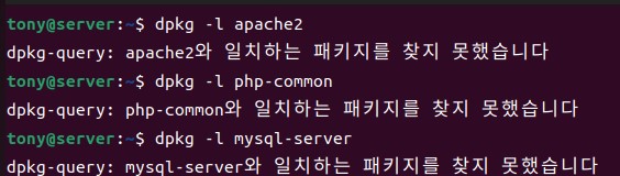설치되어 있지 않아 찾지 못하는 것을 확인할 수 있음
